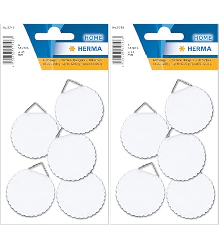 Fotohaken om te plakken | fotohanger zelfklevend | van papier met metalen oog | nat klevend | verschillende diameters / 45 mm, 10 stuks