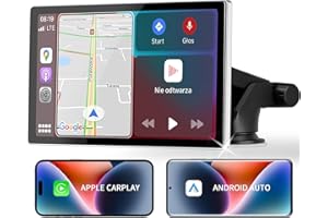 【2024 Verbessert】 Goaanz 9-Zoll Wireless Carplay Display für Android Auto Apple Carplay Display, Bildschirm für Auto Tragbares Smart Display mit Airplay/Siri/Goog-le Assistant/FM/AUX