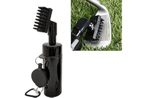 SUNERLORY Golfschläger Bürste Golf-Reinigungswerkzeug, Golf-Reinigungswerkzeug mit Extrusions-Wasserflasche und Haken für Männer und Frauen, Golf-Geschenke(Schwarz)