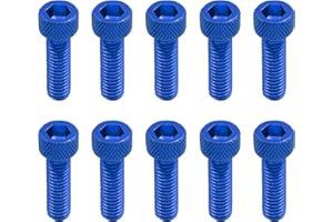 Biqiure M6 Motorcycle Screw Blue Aluminum Alloy Motorcycle Hex Socket Head Bolts Bumper Screws M6 x 20mm Motorcycle License Plates Fairing Bolts Screws,10pcs
