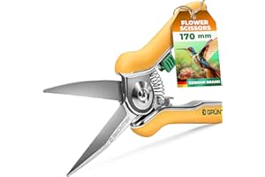 GRÜNTEK Colibri Flower Secateurs – 170 mm Bypass Pruner with Stainless Steel Blade | Soft-Touch Handle | Garden Trimmer Shears for Plants & Flowers