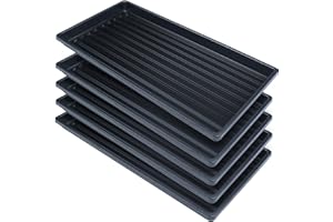 Shorant 5 Stücke Pflanzschalen 10 x 20 Zoll Anzuchtschalen Kunststoff Samenkeimer Tray Anzuchtplatte Gewächshaus-Wanne Ohne Bodenlöcher Wasserdicht für Pflanzen Gartentablett Wetterfest