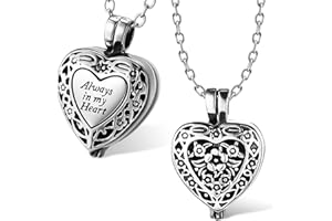 UICCVOKK Jewellery Urn Necklace for Ashes, Heart Cremation Jewellery for Ashes Keepsake Pet Urn for Dogs Mini Ashes Jewellery Small Urns for Ashes Necklace Jewelleries Ashes, Lockets for Ashes