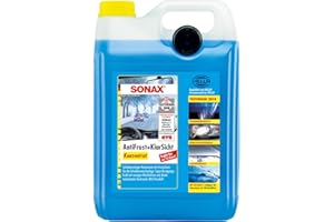 SONAX Lave glace antigel concentré (5 L) convient pour les gicleurs en éventail avec parfum citron | Réf: 03326020
