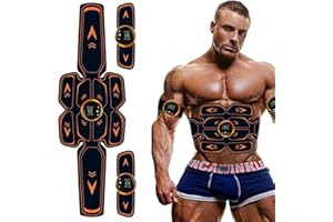 WUGEIN EMS Muskelstimulator Trainingsgerät,Smart Fitness-Gerät Bauchmuskel Trainingsmaschine,8 Modi & 19 Intensitäten,Wireless Portable Bauchgürtel Muskelaufbau ABS/Bauch/Arm/Bein