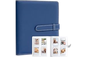 AMIMY Album fotografico a 256 tasche per fotocamera istantanea Fujifilm Instax Mini LiPlay 11 12 9 8+ 8 7S, supporto per raccoglitore di fotocard per stampante Polaroid (Blu scuro)