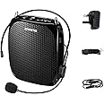 Zoweetek 10W Voice Amplifier Rechargeable 1800mAh, Portable Waistband Wired Headset Microphone Amplifier for Teacher, Coach Training, Presentation, Tour Guide, Custumes, Promoters and More