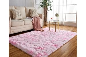 Achiiso Fluffy Rug for Bedroom Modern Carpet Soft Area Rugs Beautiful Luxurious Thick Rug(Light Pink,90 * 160 CM)