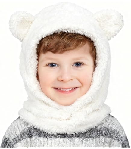 Bonnet écharpe Moufles 3 En 1 Enfant – Taille 52-54 Cm, Longueur écharpe 200 Cm – Peluche Douce Pour Hiver