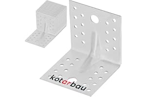 KOTARBAU® 12 Pezzi Conectores En Ángulo - Acero Galvanizado - 80 x 80 x 80 mm - Plata - Escuadras Metálicas - 90 Grados - Escuadras Para Madera - Fácil Montaje - Resistente A La Corrosión