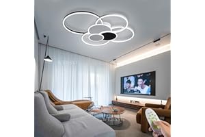 WERSVG L80cm Nowoczesne LED Lampa sufitowa Salon Lampa sufitowa Czarny 7 - Płomień Lampa sufitowa 75W Dimmable 3500K - 6500K Hall Lampa sufitowa, Do salonu Sypialnia Kuchnia Jadalnia