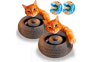 YOUR BESTFRIEND SHOP Rizos Bestfriend Juguete Rascador Interactivo para Gatos - El último Ejercicio Mental y físico Interactivo para Gatos de Interior (Pack de 2)
