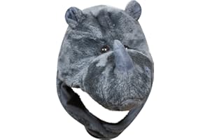 Petitebelle Costume di travestimento per bambini, con maschera a cappello a forma di rinoceronte grigio, unisex Grey Taglia unica