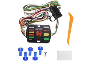 INFINAUTO Powered 3-to-2 Wire Splice-in Trailer Tail Light Converter, Vehicle 4-Pin Wiring Harness Multi-Function W/ 10-amp Fuse Black, 1 Set