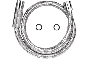 Stainless Steel Shower Hose Chrome Kitchen Sink Mixer Tap Replacement Spray Pull Out Sprayer POUGEO Commercial Basin Faucet Hose,45inch hose