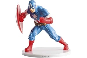 Dekora - Cake Topper Décoration pour Gâteaux Figurine de Captain America en PVC 347152 Taille Unique Bleu