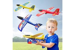 TOCAVE Flugzeugwerfer Spielzeug 4 Stück, Flugzeug Launcher Spielzeug Flugzeugbausätze, Flugzeugwerfer Spielzeug Outdoor Garten Kinder Spiele Geschenke Jungen Mädchen