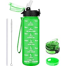 Borraccia Bambini GOPPUS 500ml Con Cannuccia - Senza BPA, Motivazionale Con Marcature Tempo | Tritan Sportiva - Foto 4