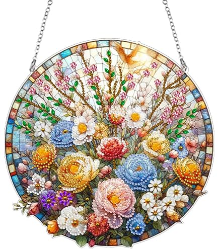 DIY Diamond Painting Anhänger Sonnenblumen – 5D Diamantbild Zum Selbermachen Mit Kette