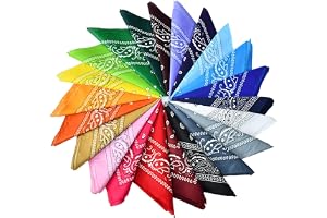 Luckwaii Bandana Huvudduk För Kvinnor Och Män, Halsduk Med Blandade Färger, 22 Stycken Huvudbonader Hårhalsduk Mönster Bandana Näsdukar Färgade Fyrkantiga Bandanas 55 X 55 Cm, Flerfärgad