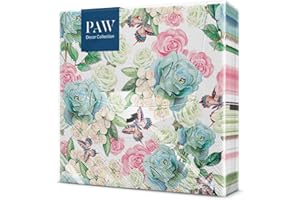 PAW DECOR COLLECTION PAW - Servilletas Papel 3 Capas (33 x 33 cm) I 20 Unidades I Diseño de Naturaleza I Servilletas Papel Decoradas para Cumpleaños, Fiesta, Decoupage I Color: Powder Garden