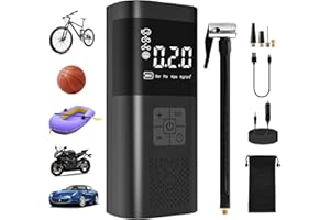 KAELA Mini Compressore Aria Portatile Auto, 6000mAh 150PSI Compressore Portatile Gonfiatore Bici Elettrico con Sensore Pressione, Schermo LCD Digitale e Luce LED, 4 Modalità per Auto, Moto, Bicicletta