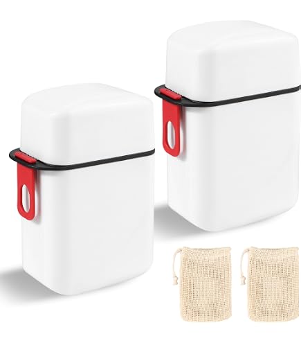 2 Boîtes à Savon De Voyage étanches (11,5x7,5x4,8 Cm) - Avec Filet Moussant - Anti-fuite, Portable - Pour Maison, Salle De Sport, Camping (jaune + Bleu) - 6