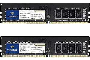 Timetec 32GB KIT (2x16GB) DDR4 2666MHz PC4-21300 Non-ECC Unbuffered 1.2V CL19 2Rx8 Dual Rank 288 Pin UDIMM Desktop Memory RAM Module Upgrade