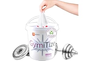 GymiTize Gym Wipes, 1 Buckets, Alcohol Free, Antibacterial, Antiviral, Surface Cleaner, Advanced Barrier Technology, Made in the UK, 1000 Wipes (Pack of 1 Bucket)