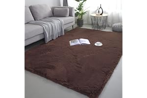 lekeplus Rugs Living Room Large Rugs Bedroom Anti Skid Rug Shaggy Soft Rug for Living Room Bedroom Play Area Kids Room Luxury Decorative(Brown 120x180cm)
