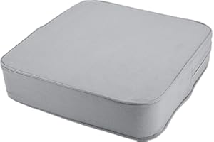 STYLELEX Minimalist Orthopaedic Seat Cushion, 100% Cotton with Cold Foam Foam, Quality Chair Cushion, Solid Quality, Washable (1, Light Grey, 45 x 45 x 10 cm)