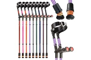 FLEXYFOOT LTD Flexyfoot Shock Absorbing Comfy Grip Double Adjustable Crutches - Pair - Lilac - Improves Safety, Improves Grip, Reduces Shocks & Jarring