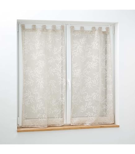 Tende Coppia Home Collection Cherie - 2 Pezzi 60x150 Cm | Poliestere Beige | Tasca Per Asta - Foto 5