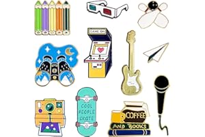 Mayplous 11 Pieces Enamel Pin Badges Brooch Pins Badges Metal Badge Pins Fashional Accessory for Women Teenager Suitable for Clothing Bags Jackets DIY Crafts (Entertainment)