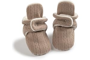 CENCIRILY Baby Girls Boys Booties Newborn First Walking Shoes Infant Winter Warm Boots Soft Sole Ankle Crib Shoe with 0-18 Months