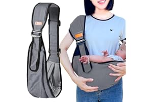 Kleinkind Trage Seitlich,Ergonomisch Toddler Carrier,Kindertrage Carrier Ab 0.5 Jahre 3 Jahre,Verstellbare Baby Trage Für Neugeborene Bis 3-36 Monaten,Kleinkinder bis 20KG (grau, general)