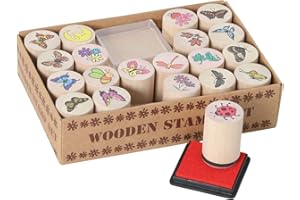 BARTL Natur-Stempel-Set (20x Natur Stempel Holzstempel Holz + 1 Stempelkissen)
