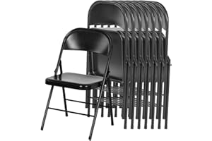 LuxNook Set di 8 Sedie Pieghevoli, Struttura Robusta in Metallo, Ideali per Campeggio, Ufficio, Conferenze e Ospiti, Salvaspazio e Seduta Temporanea, Capacità di Carico 150 kg