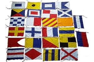 Brass Blessing International Maritime Signal Flags - Complete Set - Nautical/Marine/Boat/Yacht/Beach Party (26 Flag Set Small Polyester)