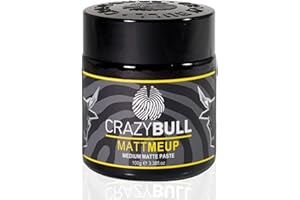 CRAZYBULL Crazy Bull Hair Paste MattMeUp - Natural Matte Finish with Medium Hold - Hair Styling, Texturising, Volumising, & Defining Product for Men & Women - Vegan, Water-Based, Oil-Free, Melon-Scented