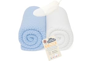Soft Touch Baby Blanket for Newborn, Supersoft Waffle Blankets for Newborn Baby Boys and Girl Blanket. Car Seat, Pram, Cots 0-2 Years. 75 x 100cm (2-Pack)