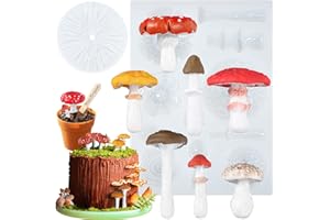 FUNSHOWCASE Life Like - Molde de silicona y vetas de arcilla polimérica de hongos para decoración de pasteles de fondant, modelar chocolate