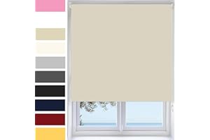 Ev Dekor Roller Blinds - Cappuccino 240 Width 165 cm Drop, Thermal Blackout Roller Blind Insulated UV Protection Child Safe Premium Fabric Home Office Window Blinds