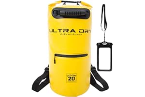 ULTRA DRY ADVENTURER Ultra Dry Premium Waterproof Bag, Sack with Phone Dry Bag, Front Zip Pocket & Long Adjustable Shoulder Strap Included, Perfect for Kayaking/Boating/Canoeing/Camping/Rafting/Swimming/Fishing