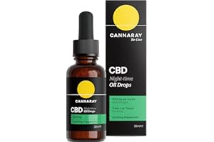 Cannaray CBD Oil Drops for Night-Time, 1800mg, High Strength, Soothing Peppermint | CBD (30ml)