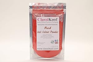 Classikool Holi Festival Throwing Powder: 7 Colours for 5K Runs, Marathons & Parties (Red, 100g)