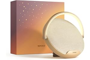EZVALO Altavoz Bluetooth 5.3, Altavoz Inalámbrico Portátil Multifunción con Carga Inalámbrica, Dimmable Lámpara de Noche, Regalo para Mujeres, Hombres, Mamá, Amigos, Niños, Regalo para San Valentín