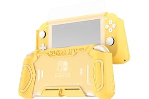 LEYU SMART LEYUSMART Switch Lite Case, Ergonomic/Grip/Shock-Absorption and Anti-Scratch/Sturdy Nintendo Switch Lite Protector Yellow
