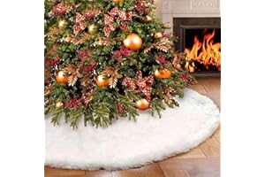VOHONEY Weihnachtsbaum Decke Weihnachtsbaum Rock Weihnachtsbaumdecke Rund Christbaumdecke Weihnachtsbaum Dekor Tannenbaum Decke (White Christmas Tree Skirt, 90cm)
