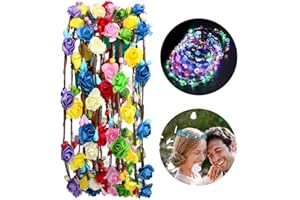 MLIAN LED Stirnband Blume 4 Stück 10 LEDs Krone beleuchtet für Frauen und Mädchen, Haarzubehör, Party, Hochzeit